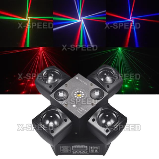 ไฟดิสโก้เทค LED 4-IN-1 Mini Moving Head DJ Light 48W ไฟดิสโก้ Party Lights ไฟเลเซอร์เวที ไฟ LED