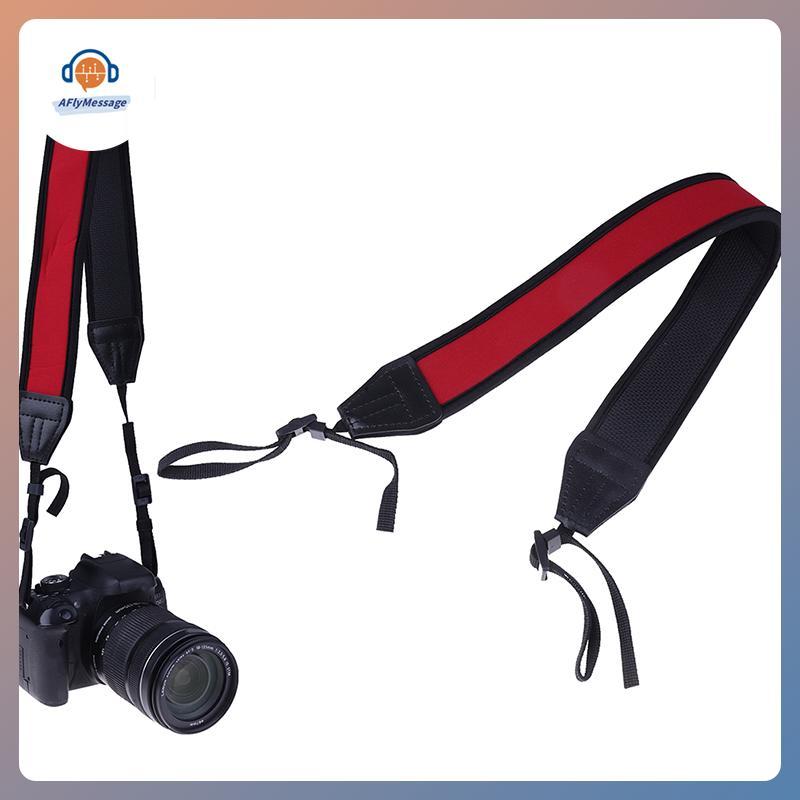AFl สายรัดคอสีแดงนีโอพรีนป้องกันการลื่นไถลสําหรับกล้อง dslr binocular nikon canon fuji TH