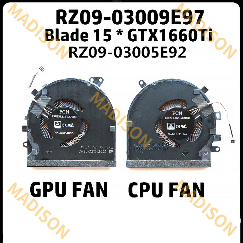 ใหม่ CPU GPU พัดลมระบายความร้อนสําหรับ Razer Blade 15 RZ09-027 RZ09-0270 RZ09-0300 RZ09-0328 GTX1060