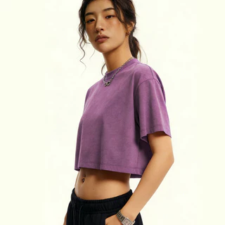 เสื้อยืดแขนสั้น 230g สาวร้อน Slim-fit ผ้าฝ้ายแท้รัดรูปลําลองที่ไม่ซ้ํากัน Hip-Hop กีฬาแขนสั้น