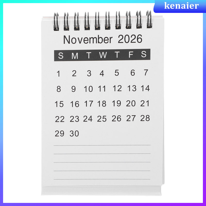 2 ชิ้นมินิปฏิทิน 2026-2027 โต๊ะยืนเดสก์ท็อป Calander Academic ปี kenaier
