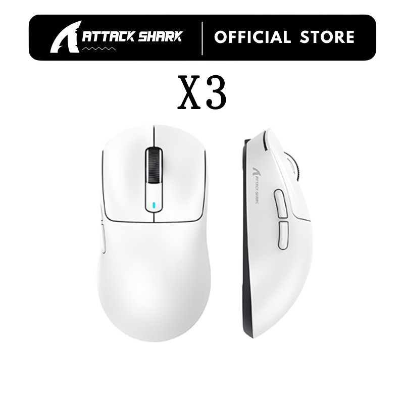 Attack SHARK X3 เมาส์บลูทูธไร้สายน้ําหนักเบา PAW3375 26000dpi การเชื่อมต่อ Tri-Mode Macro Gaming Mouse สําหรับ Win/Xbox/PS/Mac