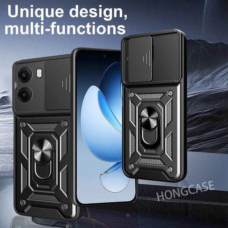 เคสโทรศัพท์สําหรับOppo A6 Pro X A6X 4G 5G 2025 แหวนเกราะกันกระแทกปลอกPushดึงกล้องป้องกันปกหลัง
