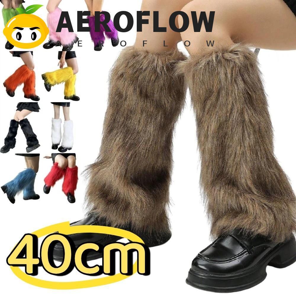 AEROFLOW ถุงเท้ายาว faux fur สไตล์ญี่ปุ่น ขนาด 40 ซม. สำหรับผู้หญิง