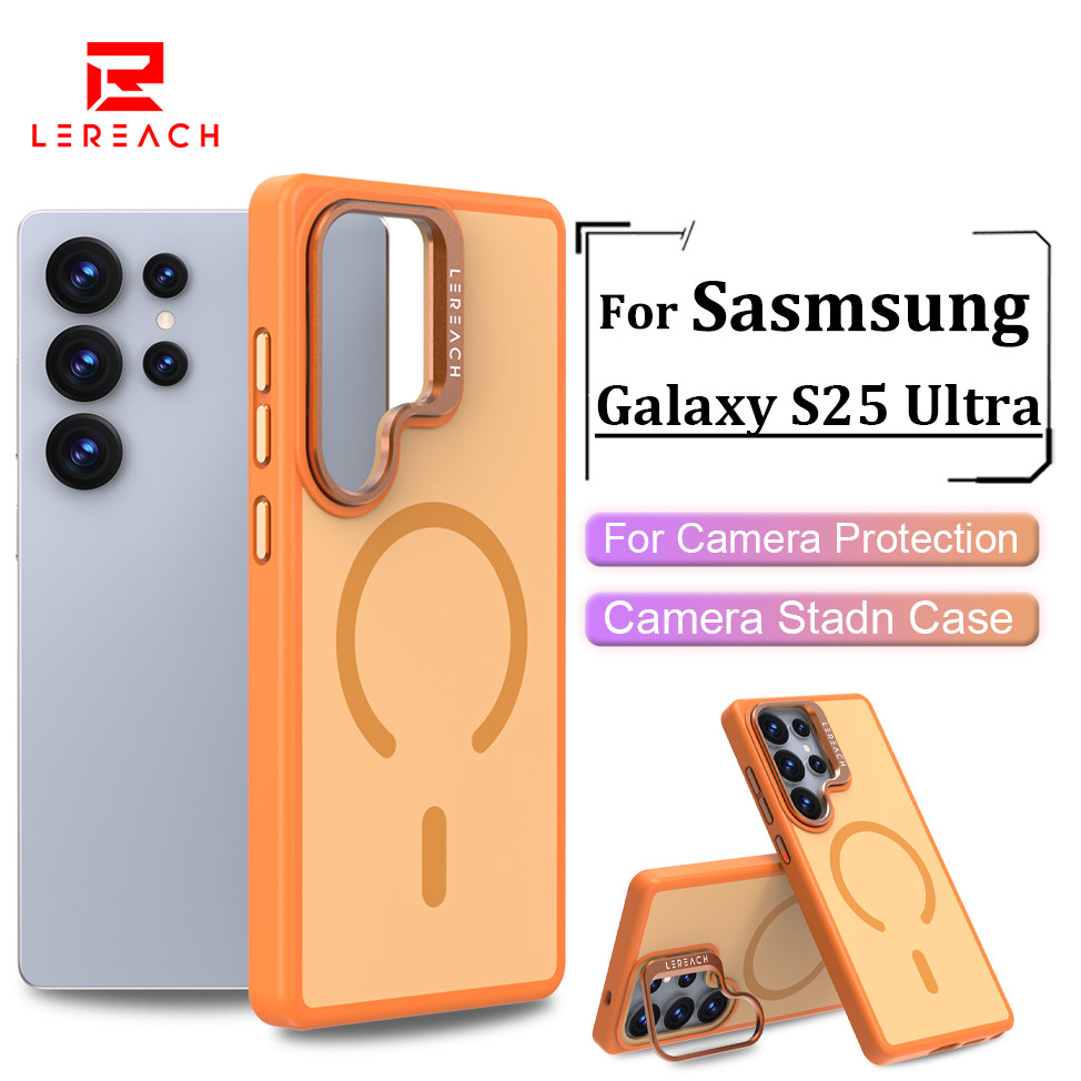 Lereach เคสแม่เหล็กสําหรับ Samsung Galaxy S26 Ultra Plus S25 Ultra S24 Ultra S25 FE อะคริลิค + เคสโทรศัพท์ TPU รอบด้านกันกระแทกสีสดใสกรณี