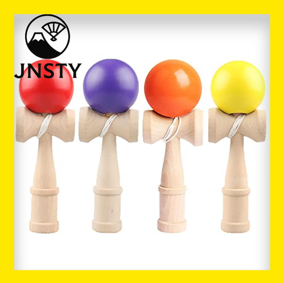 【Direct From Japan】 Heculos Kendama 4-piece set (red, purple, yellow, orange) Wooden kendama for ken