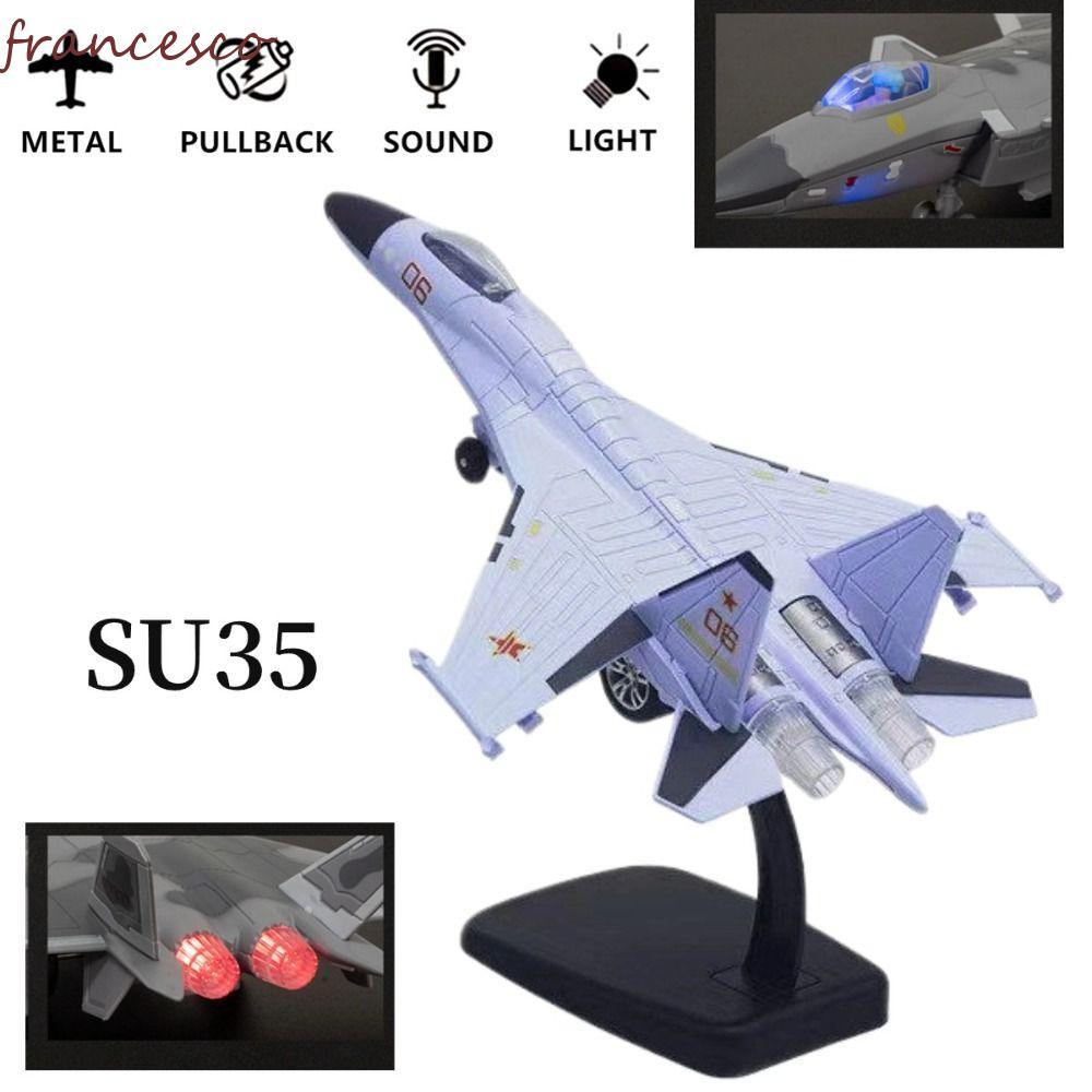 FRANCESCO Fighter เครื่องบินของเล่น, F16 F22 F35 พร้อมแสงเสียง Aviao Plane รุ่น, Tabletop Decor จําล