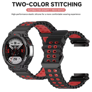 สายรัดซิลิโคนสําหรับ Huami Amazfit T-Rex 3 2 1 T-Rex 3Pro 44 มม.48 มม.T-Rex Ultra สายรัดข้อมือสีสันสดใส Marine สายคล้องกีฬานาฬิกาเข็มขัด