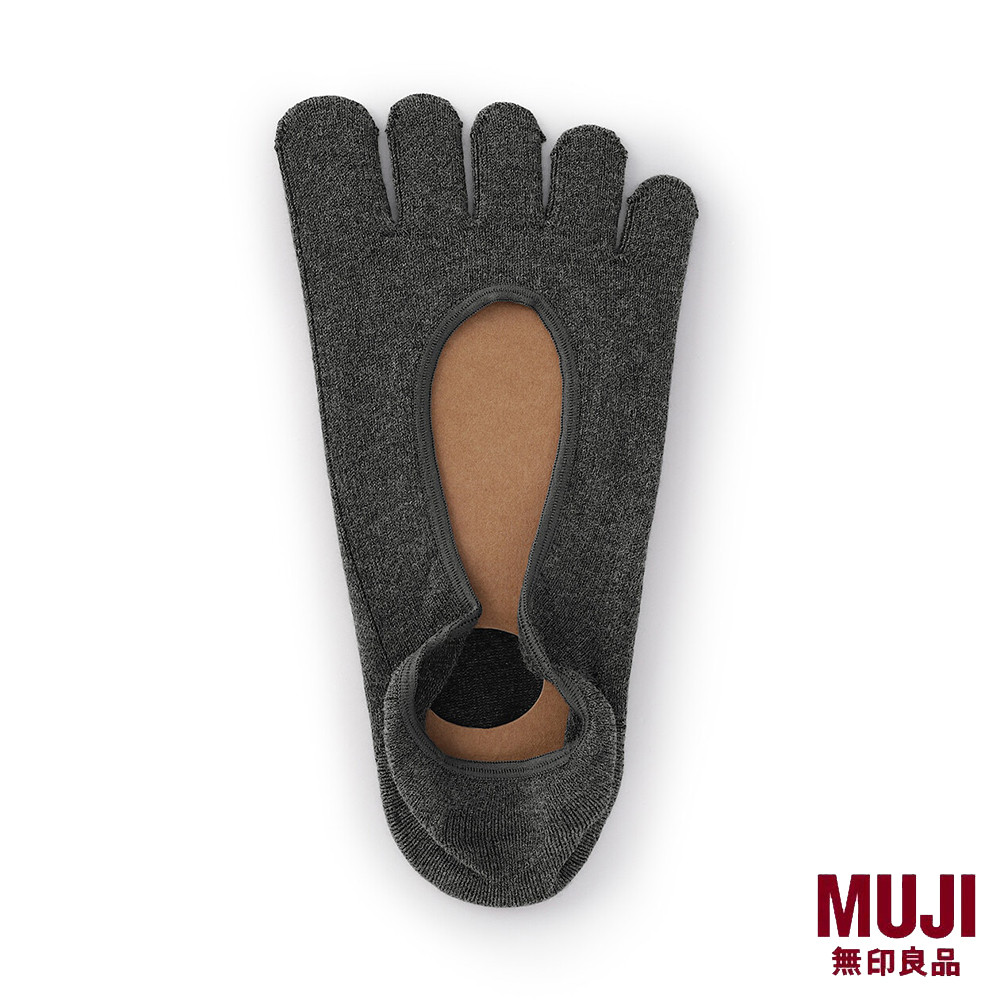 MUJI Ladies 5 Fingers No-Show Socks With Heel Grip(ผ้าฝ้ายเคลือบ)