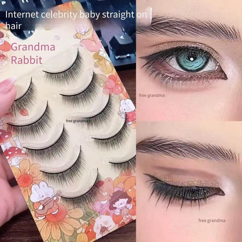 Hard Stem Baby ตรงขนตาปลอมผู้ใหญ่ชาย cos ธรรมชาติ Mom Raw Double Eyelid สามเณรกระต่าย Granny 233 แฟชั่นที่สมจริง Face Repair สาว