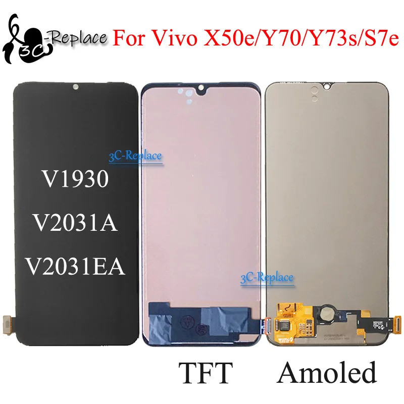 Amoled/TFT 6.4 นิ้วสําหรับ Vivo X50e Vivo Y70 Vivo Y73s Vivo S7e จอแสดงผล LCD Touch Digitizer Assemb