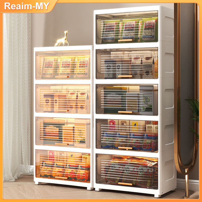 Storage Cabinet Transparent Kitchen Cabinet Almari Baju Plastik Cabinet Storage Box Kitchen Cabinet 