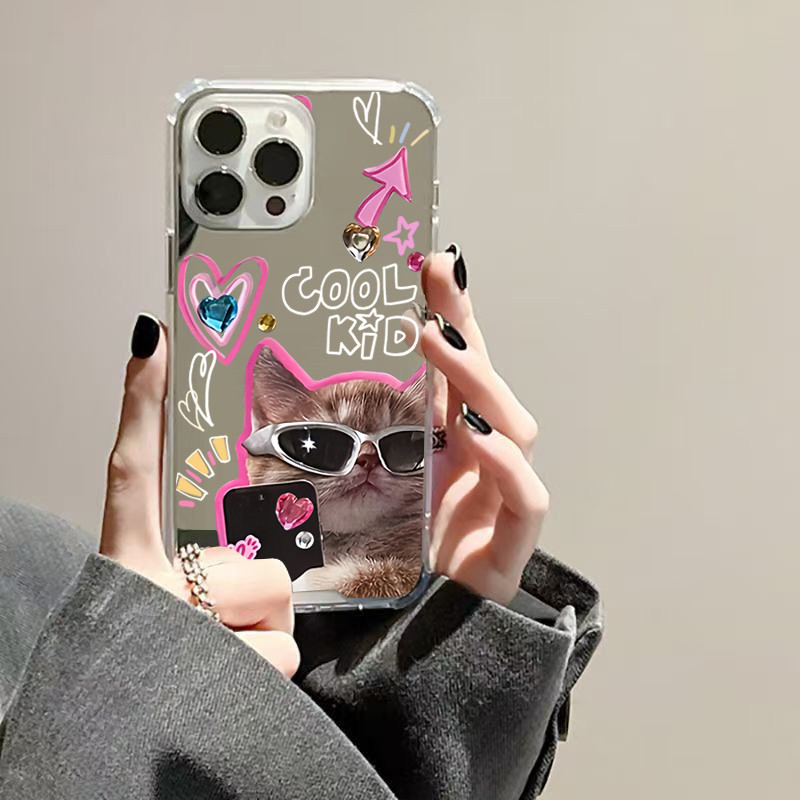 Cool แว่นตากันแดดกระจกแมวอะคริลิคนุ่มเคสโทรศัพท์สําหรับ Samsung Galaxy S25 S24 S23 S22 Ultra Plus FE A06 A14 A23 A36 A52 ฝาครอบ - รูปที่ 6