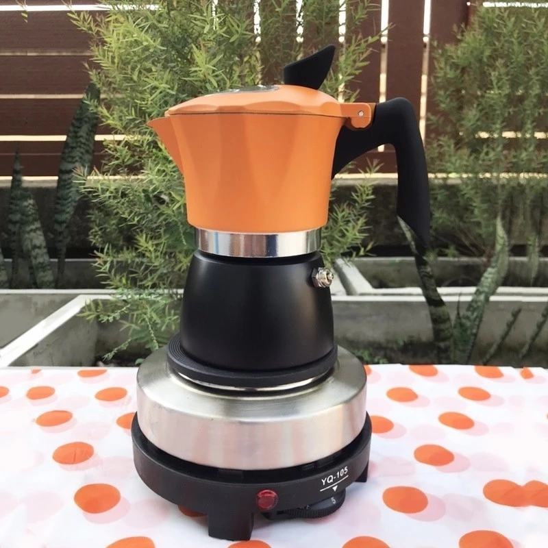☕☕☕ขุดหม้อต้มกาแฟสดพร้อมใช้ รุ่น ฝาใส Color Moka Pot Coffee-3/ 6 cup หม้อต้มกาแฟสด มอคค่าพอต สี กาแฟ กาต้มกาแฟสด ครบชุ thumbnail 5
