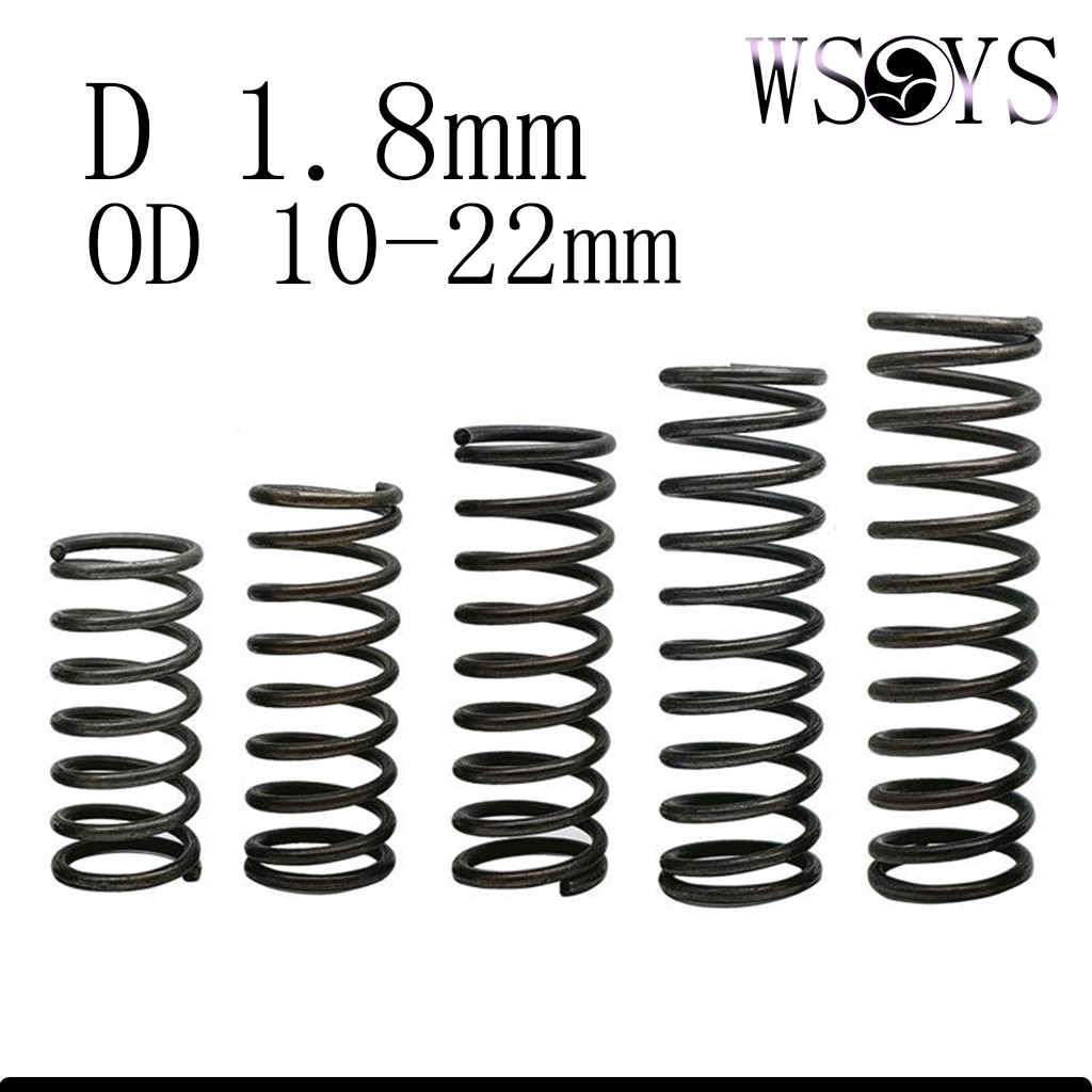 เหล็กกล้าสปริง สปริงกด-สปริงดัน  เหล็กสปริง ขนาด compression spring d1.8mm*OD10-22mm*L10-100mm [WSYS-MB-TC]