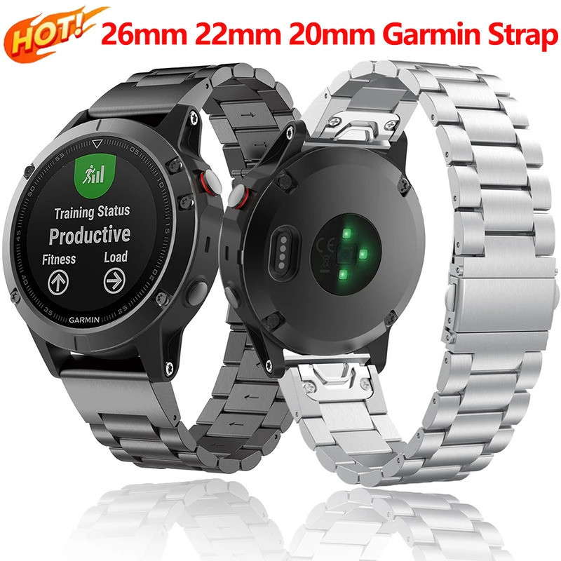 สายสแตนเลสสําหรับ Garmin Fenix 8X 7X 7S 6S 6X 6 Pro 5X 5 5S/Tactix 8 51 มม.47 มม.โลหะ Quick Fit สําห