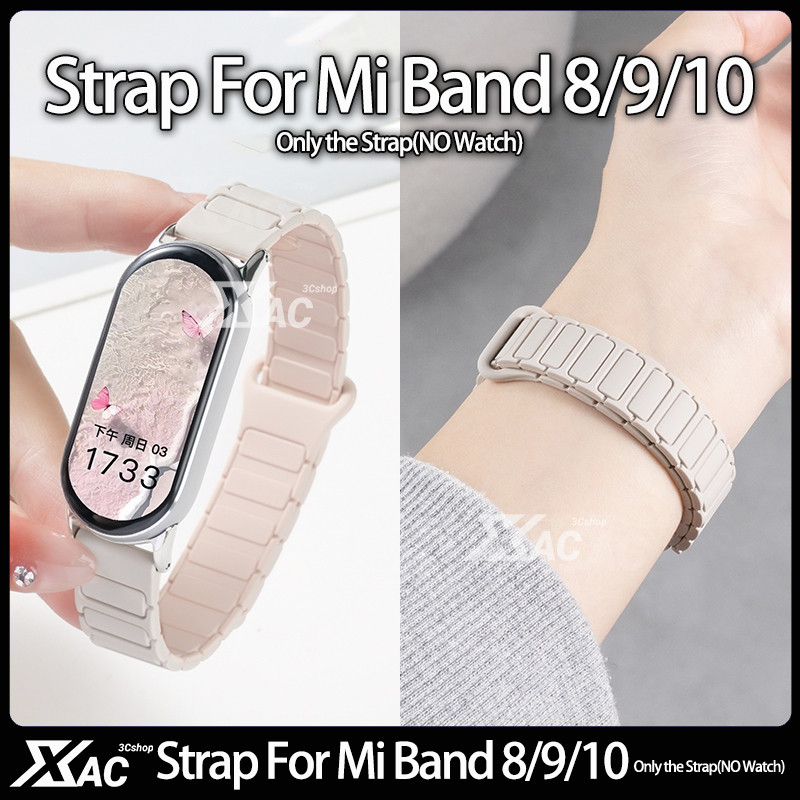 Magnetic Band สําหรับ Xiaomi Mi Smart Band 8 9 10 9/10 เซรามิค Edition สร้อยข้อมือล้างทําความสะอาดได้ Quick Release Sport Band Man Woman