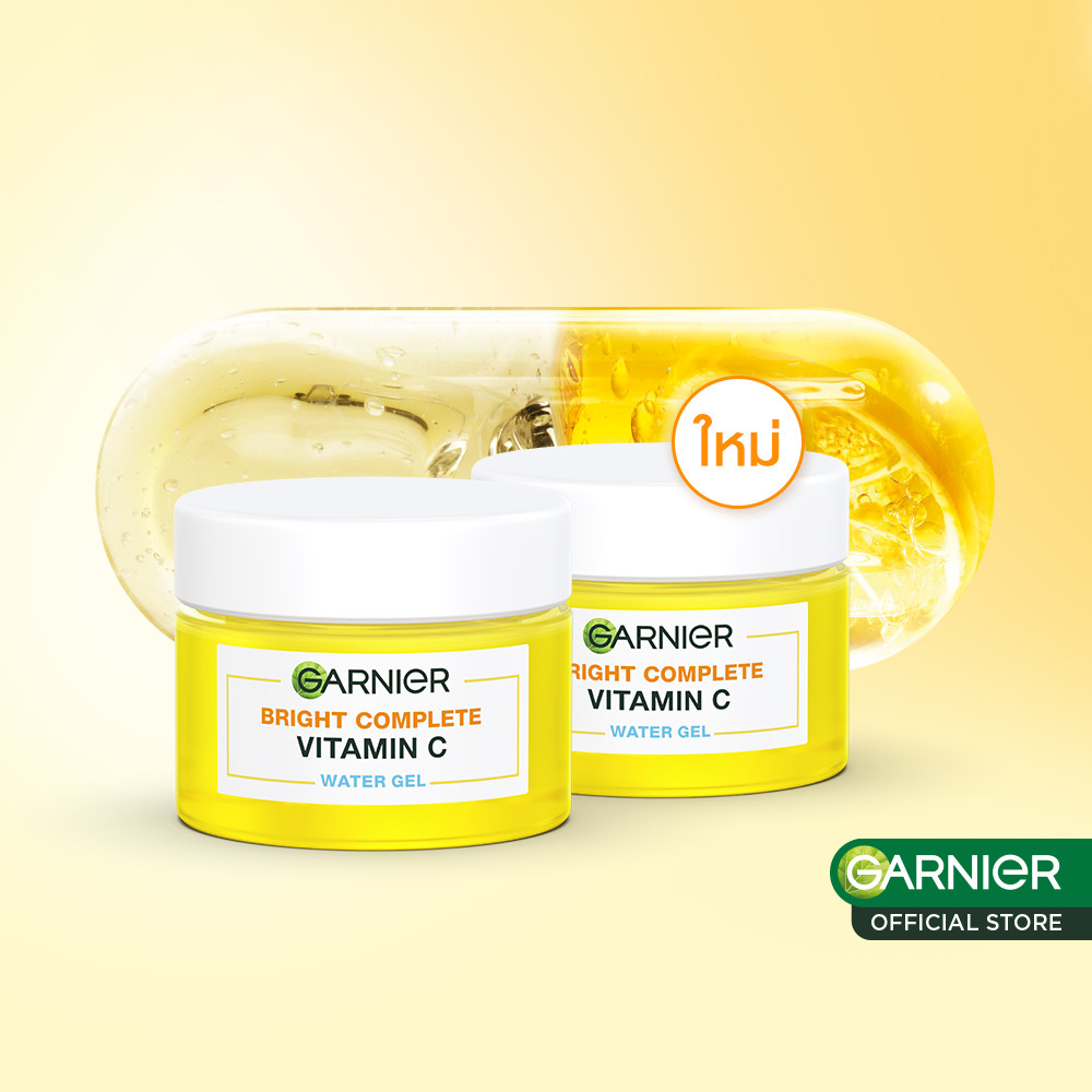 การ์นิเย่ ไบรท์ คอมพลีท วิตามินซี วอเตอร์-เจล 50มลx2 GARNIER VITAMIN C WATER GEL 50mlx2 ครีมทาหน้า m