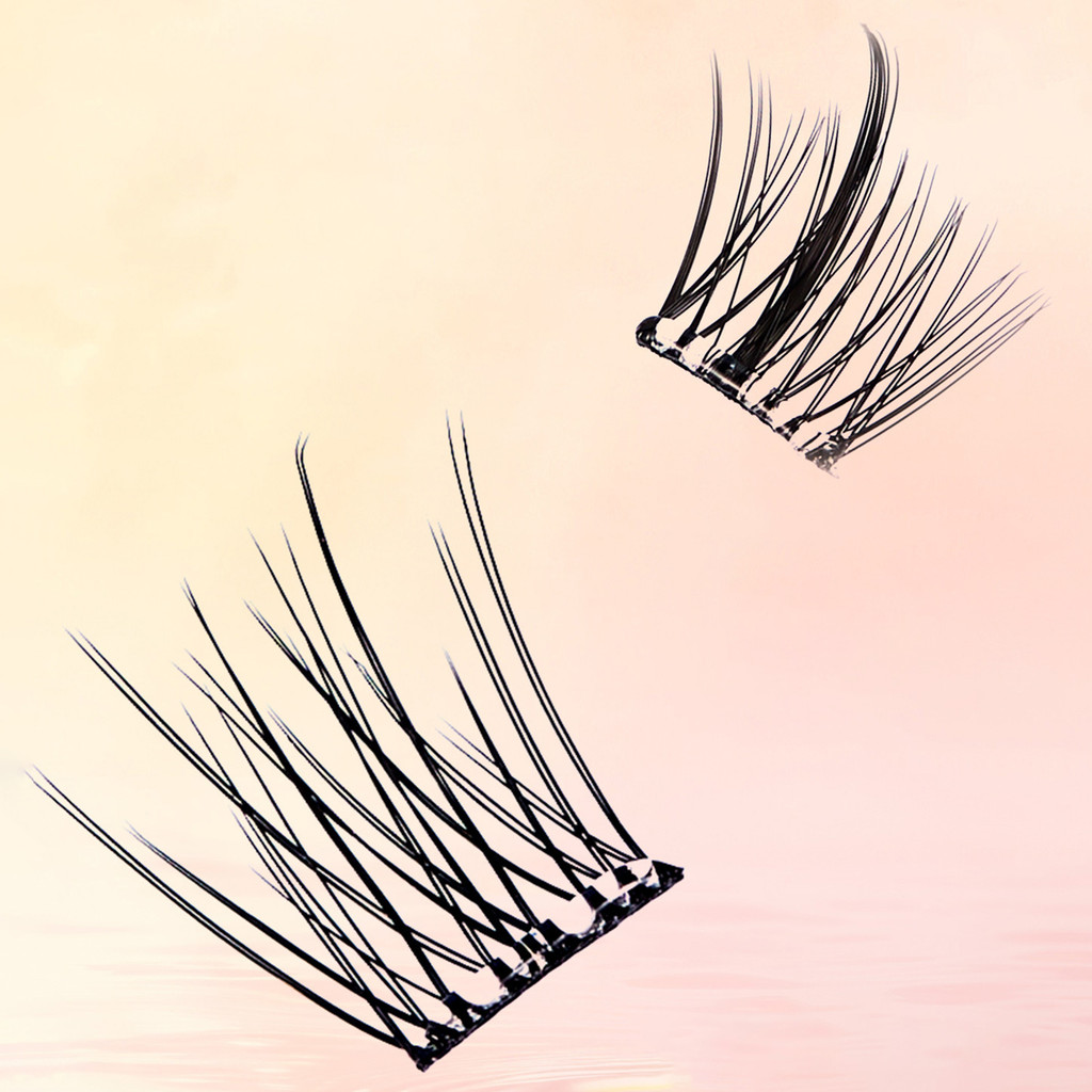Dense Press on Lash Clusters C Curl ขนตาปลอมแบบใช้ซ้ําได้เหมาะสําหรับผู้หญิงทุกวัย