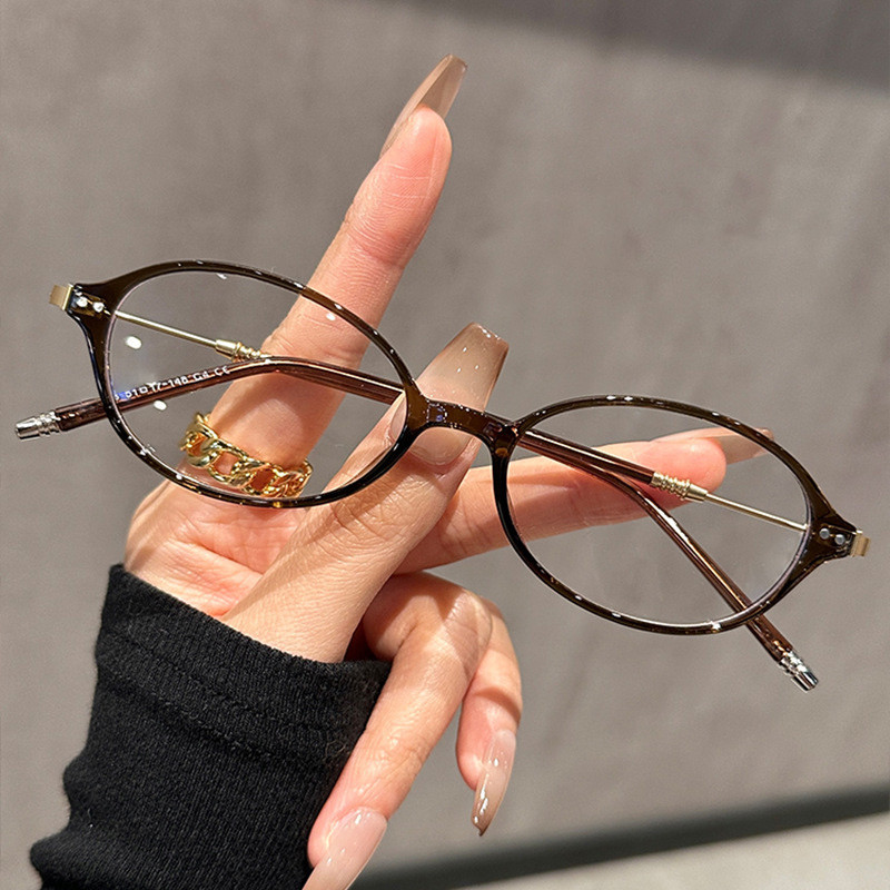 แว่นตากันแสงสำหรับอ่านหนังสือ กรอบโลหะขนาดเล็กสำหรับผู้หญิง พร้อมเลนส์หลากหลายความแรง