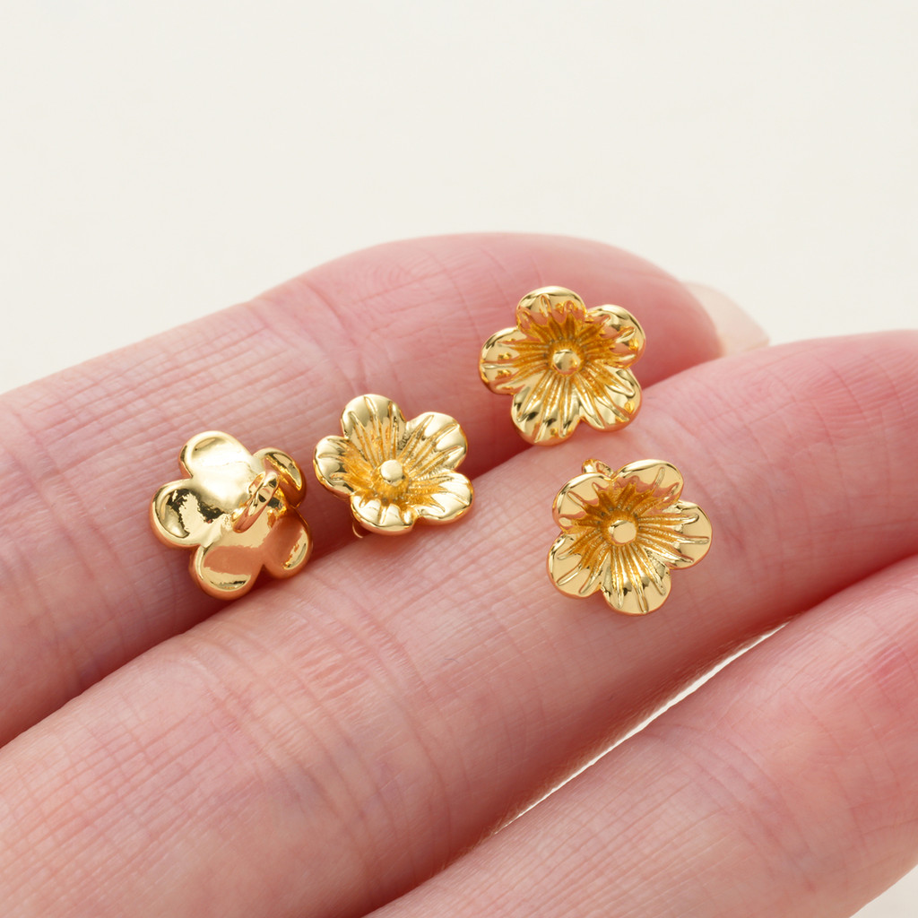 St.kunkka 2 ชิ้น ชุบทอง 18K แท้ จี้ดอกลิลลี่แห่งหุบเขา งานละเอียดมินิมอล สำหรับทำสร้อยคอไข่มุก ต่างหู DIY อะไหล่เครื่องประดับ - รูปที่ 5