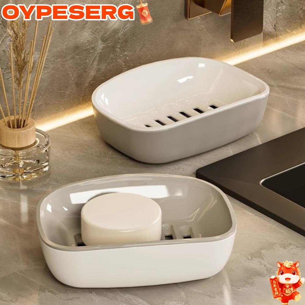 OYAPESERG จานสบู่,กล่องสบู่กันลื่นพลาสติก,ประหยัดพื้นที่สร้างสรรค์สองชั้นทําความสะอาดง่ายที่วางสบู่บ้านห้องน้ํา