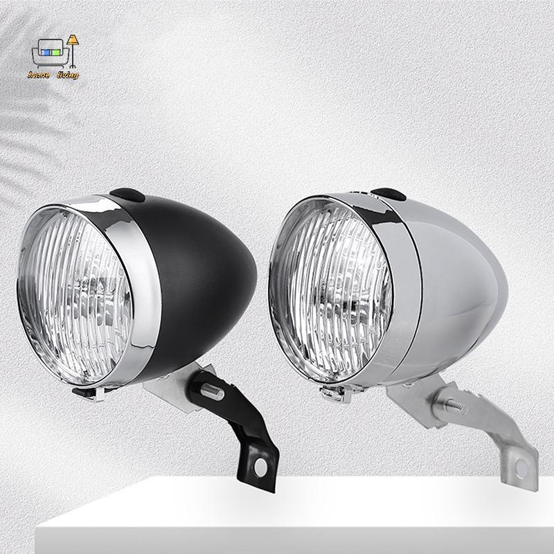 [Onw] คลาสสิก Retro ไฟหน้าจักรยาน ABS Shell 3 LED จักรยาน Night ขี่ความปลอดภัยคําเตือนด้านหน้าโคมไฟไม่มีแบตเตอรี่ [th]