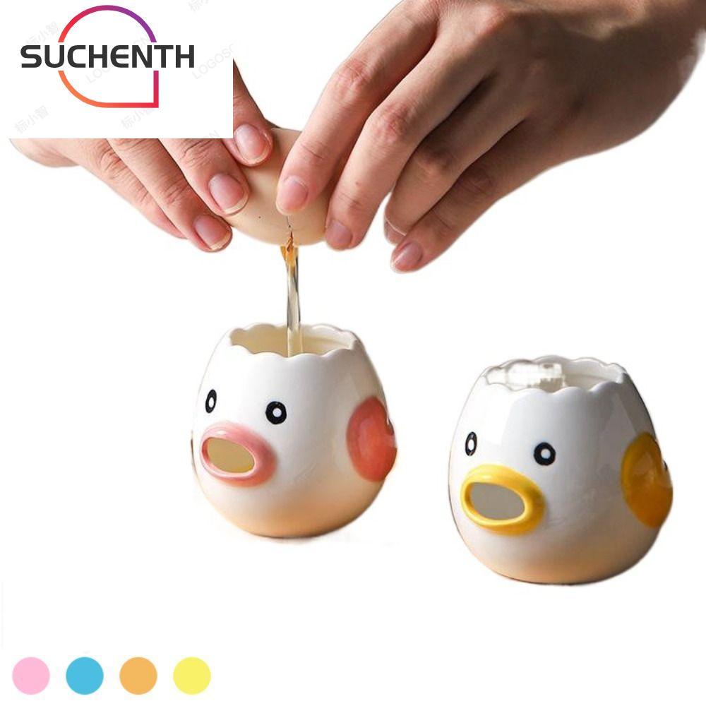 ซูเชนธ เครื่องแยกไข่แดงการ์ตูนที่มีประสิทธิภาพไข่ขาวแยกเครื่องมือแยกเซรามิกแยกง่ายอุปกรณ์ครัวไข่กรองของเหลวใช้ในครัวเรือน