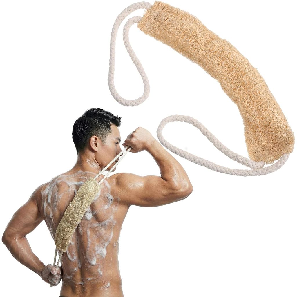 ธรรมชาติใยบวบ Back Scrubber Exfoliating Loofah ฟองน้ําอาบน้ํา Body Exfoliator Scrubber ยาวรังบวบ Bod