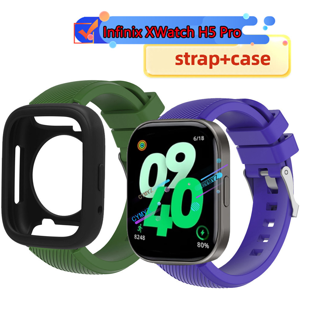 เคส Infinix XWatch H5 Pro ตัวป้องกันหน้าจอ Infinix XWatch H5 Pro สายรัดซิลิโคน สาย Infinix XWatch H5