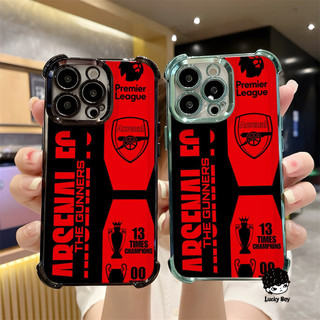 อาร์เซนอล ฟุตบอลคลับ หรูหราสี่มุม Anti Drop Electroplated เคสโทรศัพท์สําหรับ 17 Pro Max 16 15 14 13 12 11 Pro Max 8 7 Plus X XR Xs Max Air Soft TPU กล้องกันกระแทก