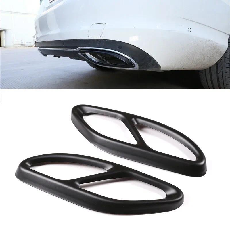 อุปกรณ์ตกแต่งรถยนต์สีดําด้านท่อไอเสียฝาครอบหางสําหรับ Mercedes Benz A class W177 V177 2019 +