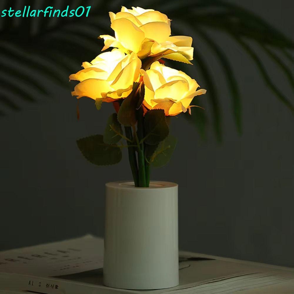 STELLARFIND แบตเตอรี่ดําเนินการ Night Light, จําลอง Rose ดอกไม้แบตเตอรี่ดําเนินการ LED จีน Rose โคมไ