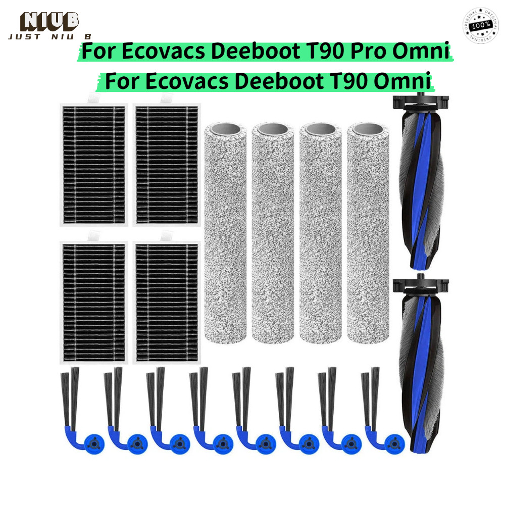 สําหรับ Ecovacs Deebot T90 Omni/T90 Pro Omni HEPA Filter หลักลูกกลิ้งแปรงด้านข้างเครื่องดูดฝุ่นอุปกร