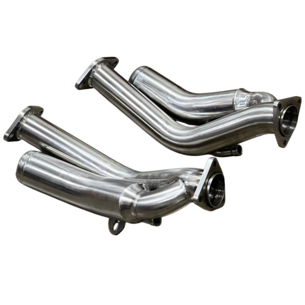 High Flow 304 สแตนเลสกลับความดัน Downpipe สําหรับ Nissan 350Z 370Z VQ35DE VQ35HR VQ37VHR 3.5L 3.7L
