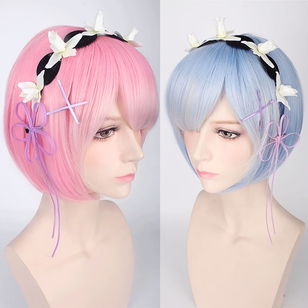 วิกผมcosplay.Zero Starting Life in Another World Rem Maid - วิกผมสำหรับคอสเพลย์