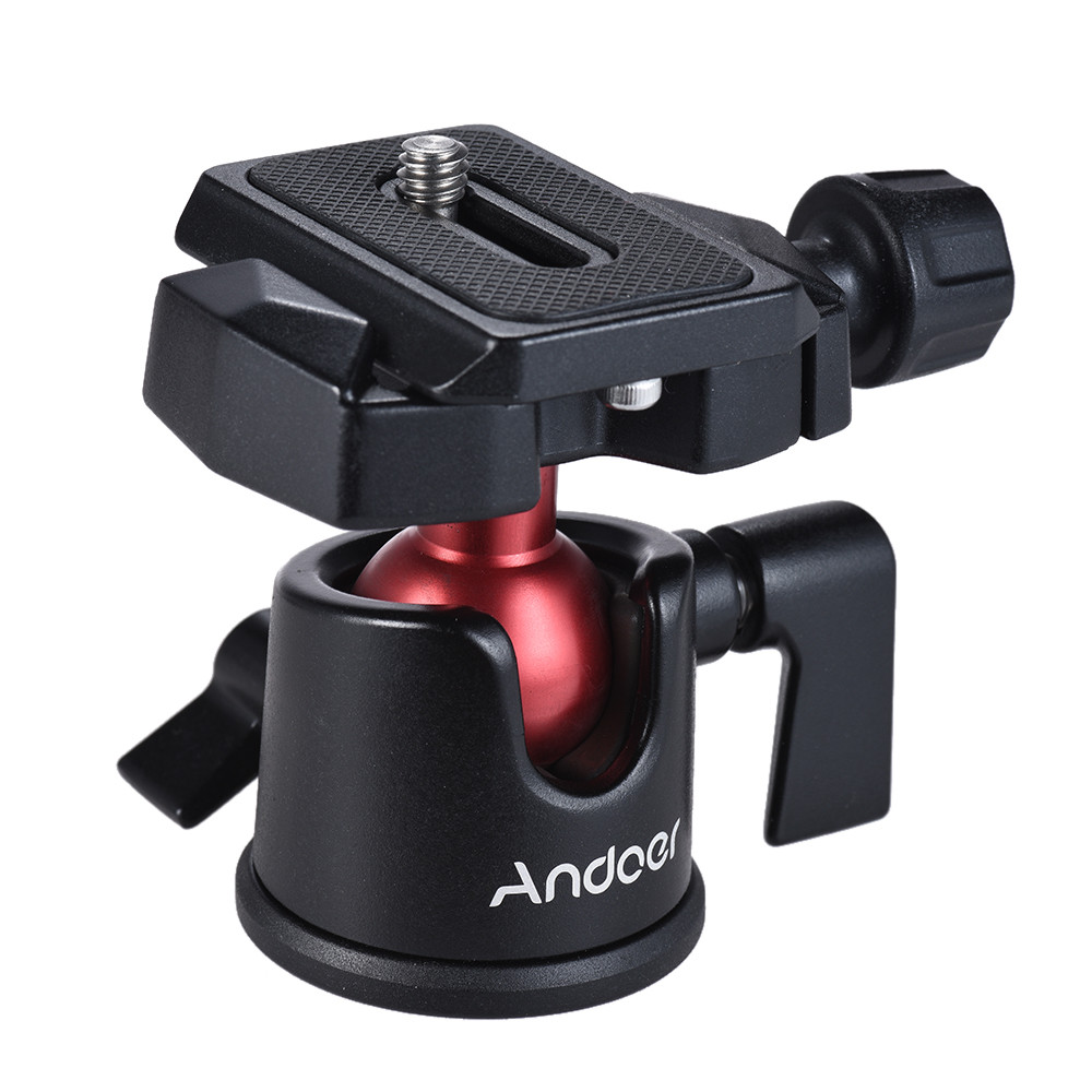 Caoyuanstore Andoer Mini Ball Head Ballhead Tabletop ขาตั้งกล้องขาตั้งอะแดปเตอร์การถ่ายภาพแบบพาโนราม