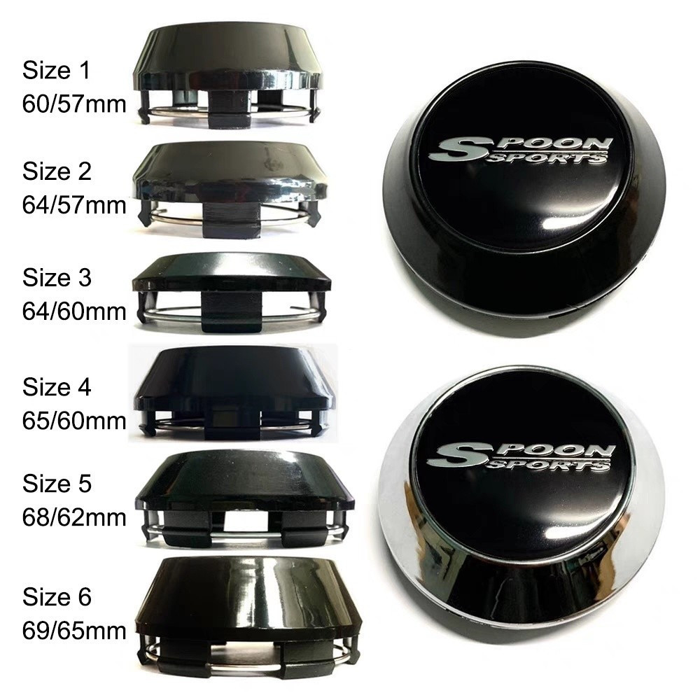 Tyk 4 ช้อนกีฬา Hub Caps สีดํา Silver Hub ตกแต่งหมวก 60/64/65/68/69 มม.L1TF 2PGY