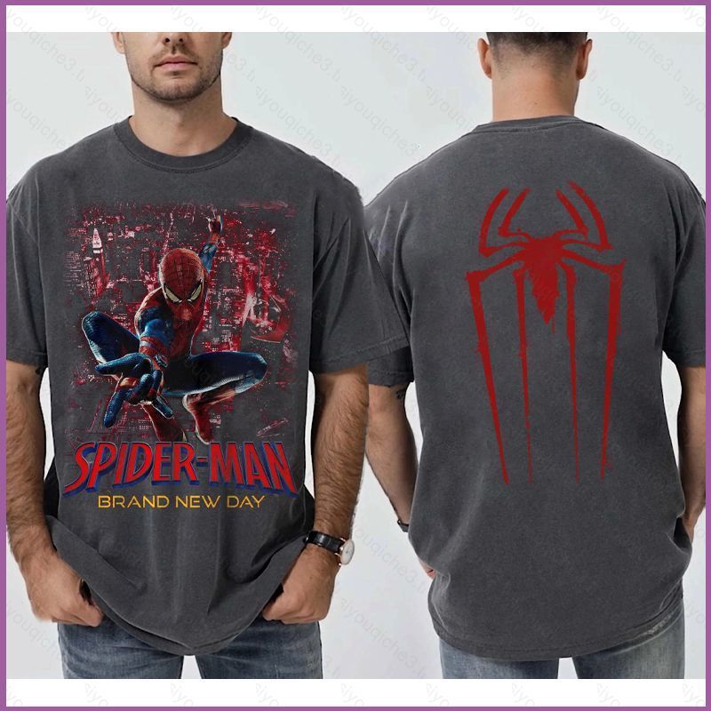 เสื้อยืดSpider-Man Tom Holland MCU Avengers แขนสั้น