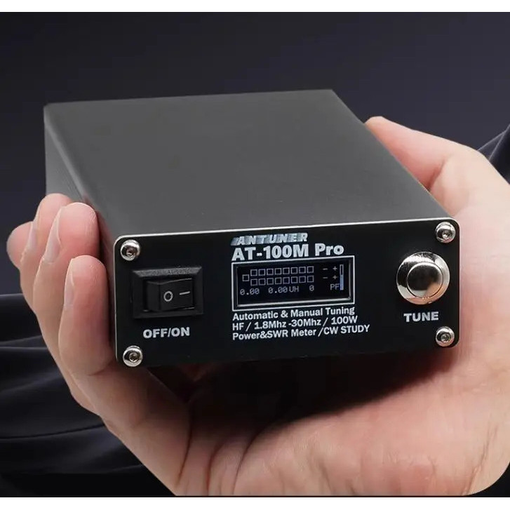 ANTUNER AT-100M Pro 100W 1.8MHz-30MHz ATU-100 ATU-100M QRP เสาอากาศจูนเนอร์ Morse รหัส SWR Meter Pow