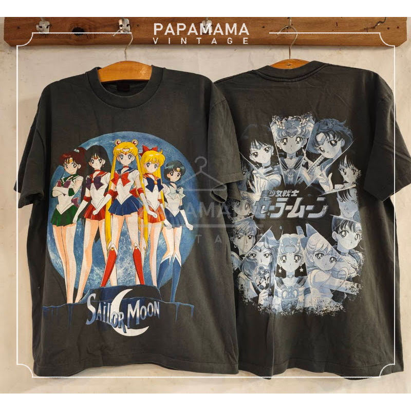 Sailor Moon เซเลอร์มูน Bio Washed เสื้อวินเทจ เสื้อการ์ตูนตำนาน papamama vintage shirt