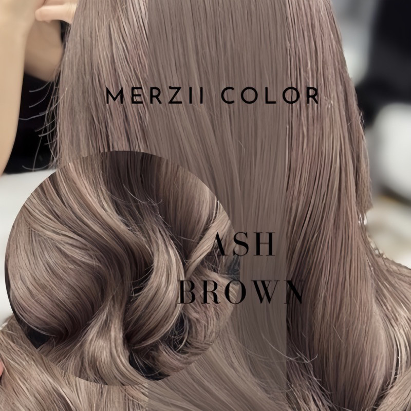 🪵(MERZii Color สีน้ำตาลเทาหม่นเข้ม Ash brown (พื้นผมระดับ5-6 หรือ 10)🪵