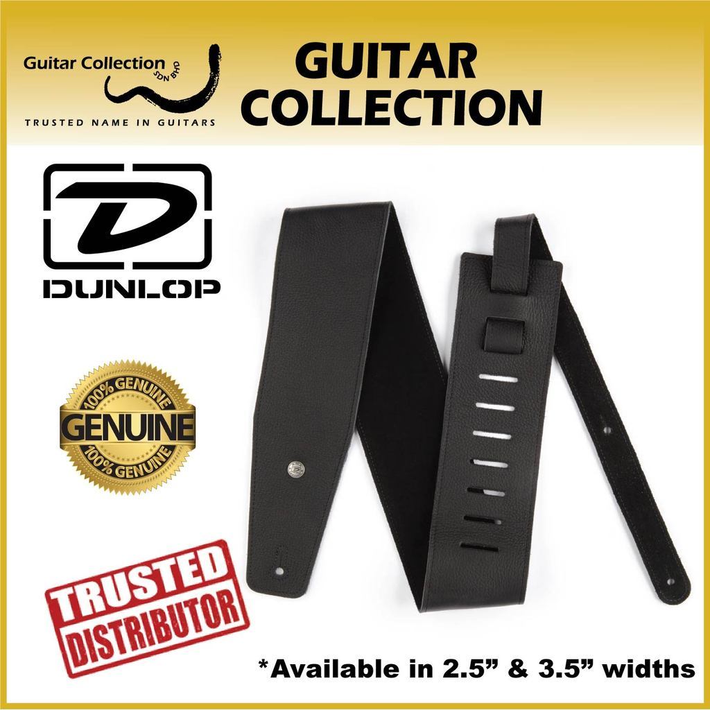 Jim Dunlop BMF Leather Guitar Strap Triple Black (Length: Min 45 / Max 59", กว้าง: 2.5" - 3.5") (BMF