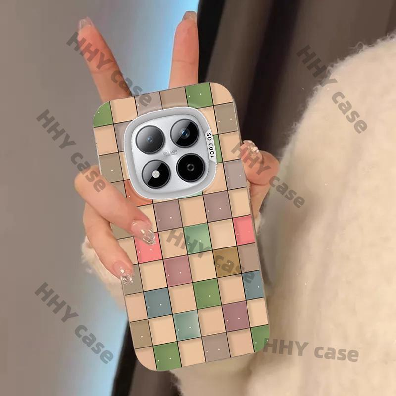 เคส Redmi Note 15 14 5G เคส Redmi Note 15 14 Pro 5G เคส Redmi Note 15 14 Pro Plus 5G เคส กรณีที่มีสีสันCheckered Matte Hard Shellกันกระแทกป้องกันกรณีพร้อมกระบวนการIMD