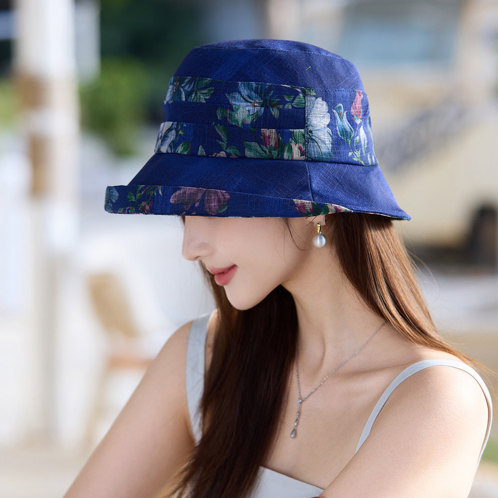 หมวกบักเก็ตสไตล์ชาติพันธุ์ สำหรับสวมใส่ในหน้าร้อน อากาศถ่ายเทสะดวก และป้องกันแสงแดดได้ดี