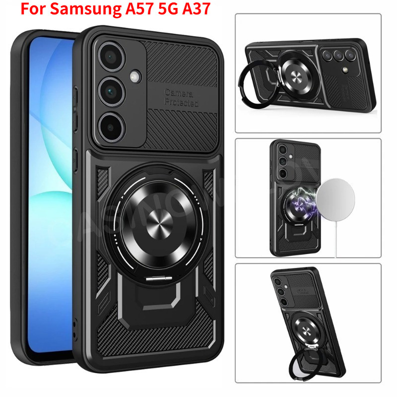 SAMSUNG เคสโทรศัพท์สําหรับSamsung Galaxy A57 A37 A17 A37 A27 A36 A26 A16 A56 A07 A08 A18 LTE 4G 5G 2026 ผู้ถือแม่เหล็กกันกระแทกเคสโทรศัพท์ฝาหลังปกแข็ง