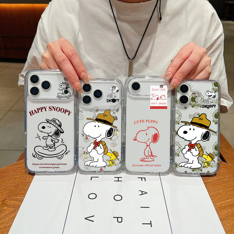 สําหรับ Samsung Galaxy M54 M23 J4 J6 Plus J7 J2 Prime G530 A7 2018 กรณี Snoopy โปร่งใสแฟชั่น Anti-Kn