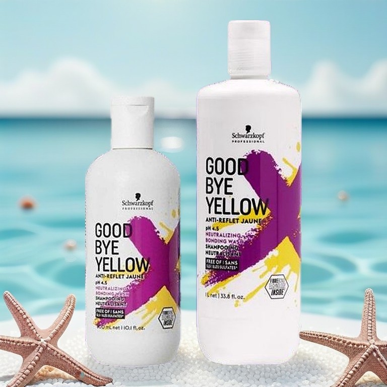 Schwarzkopf Goodbye Yellow 300/1000ml แชมพูม่วง สำหรับผมทำสีโทนเทา