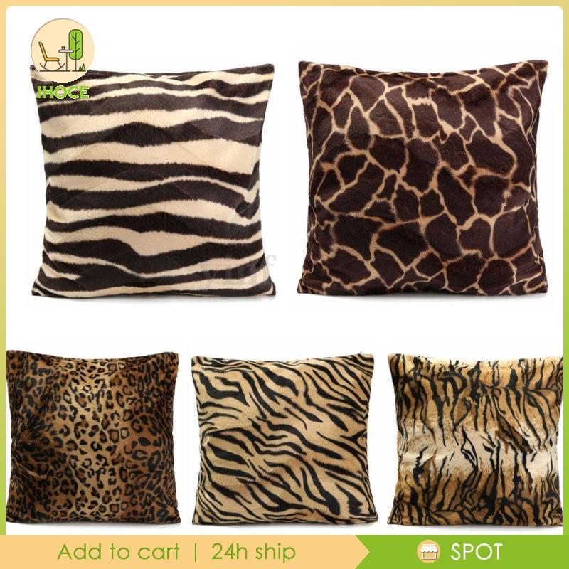 [Ihoce] Standard AnimalPrintPillow Case Leopard Zebra Office Cushion Cover 45x45cm PICK