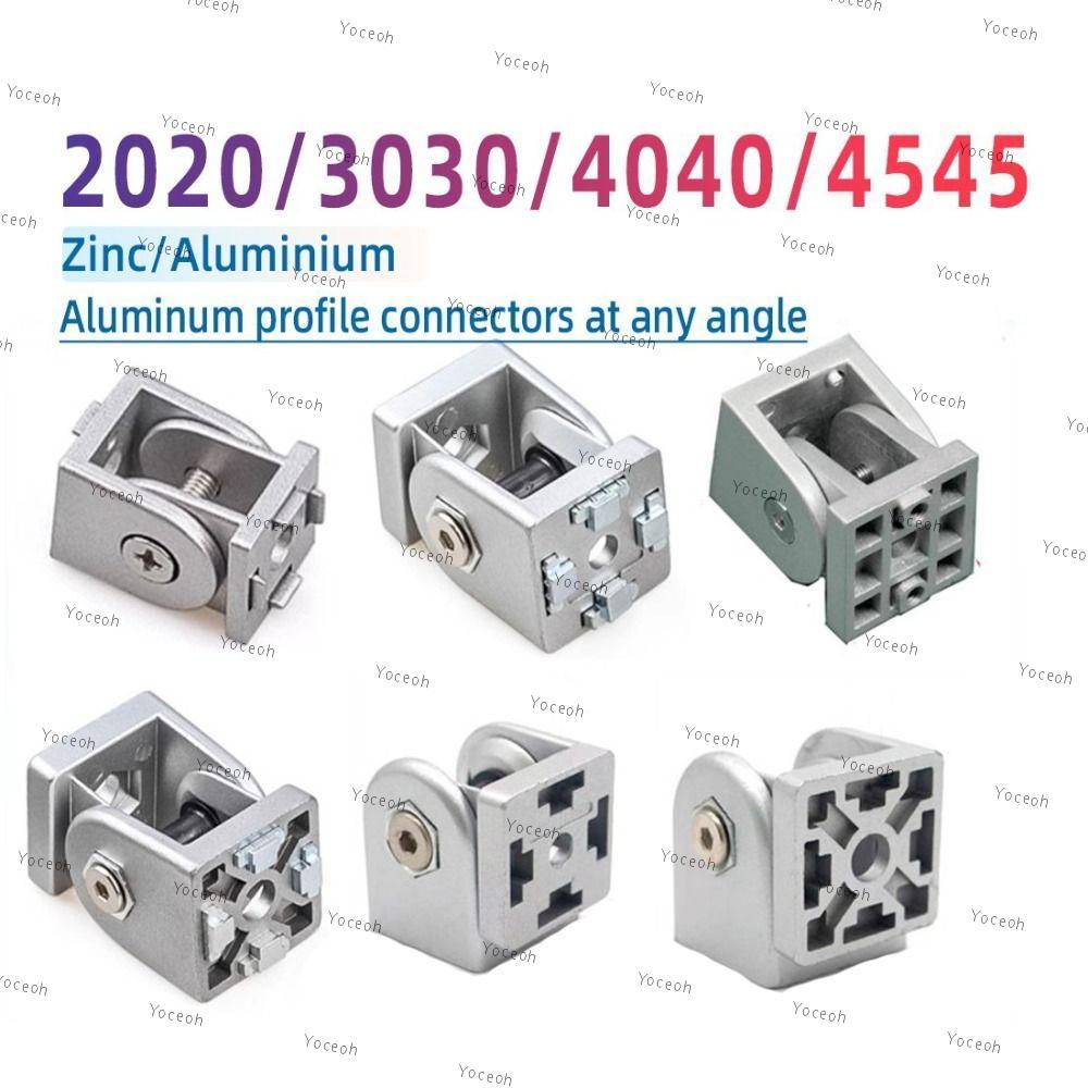 YOCEOH ขั้วต่อบานพับ, สังกะสีอัลลอยด์ปรับบานพับ Pivot Joint Connector, อลูมิเนียมอุตสาหกรรมโปรไฟล์ฐา